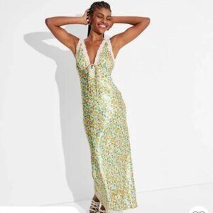 Wild Fable Floral Slip Dress With Lace Size M
